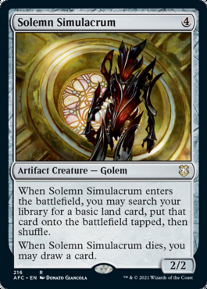 Magic | Solemn Simulacrum [Dungeons & Dragons: Adventures in the Forgotten Realms Commander] | The Nerd Merchant