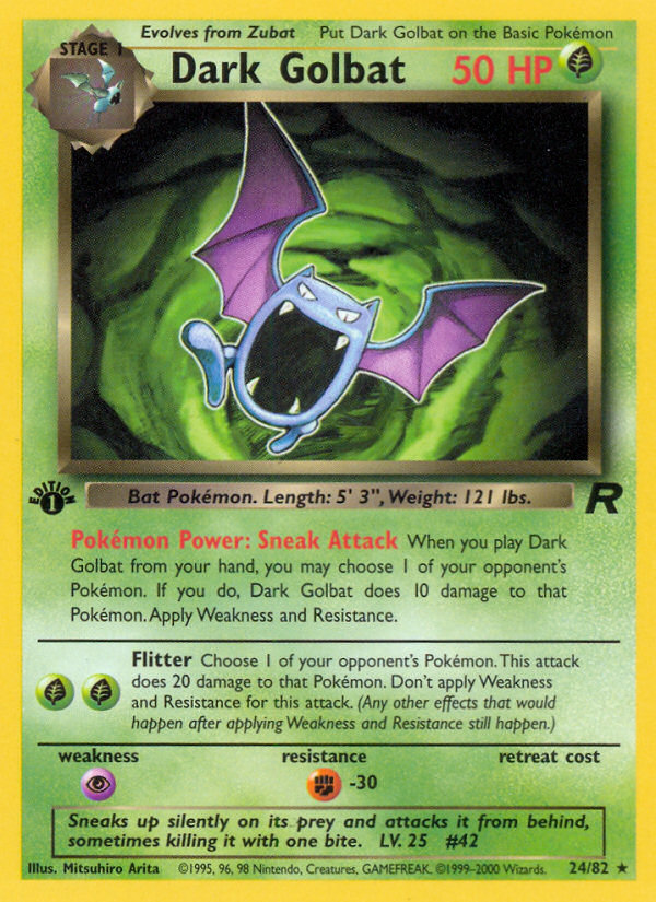 Pokemon | Dark Golbat (24/82) [Team Rocket 1st Edition] | The Nerd Merchant