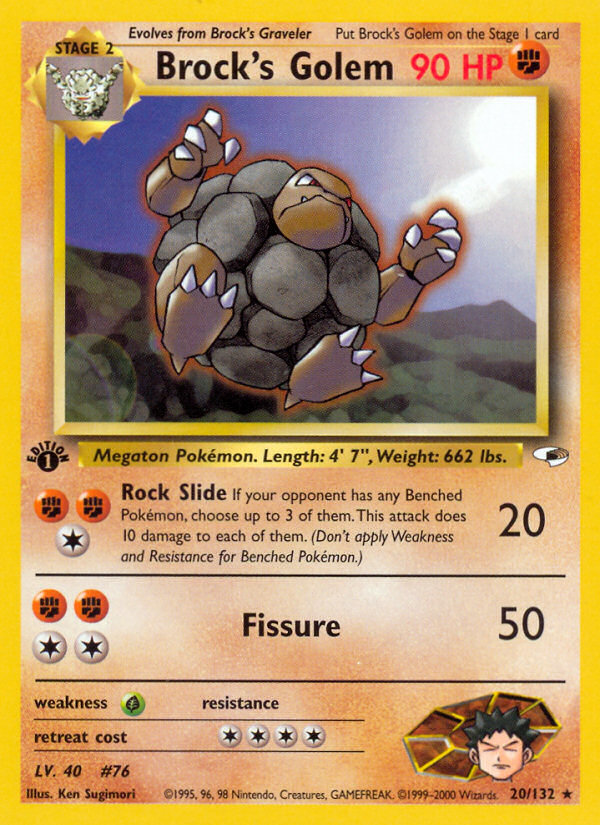 Pokemon | Brock's Golem (20/132) [Gym Heroes 1st Edition] | The Nerd Mechant
