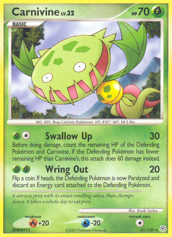Pokemon | Carnivine (21/130) [Diamond & Pearl: Base Set] | The Nerd Merchant