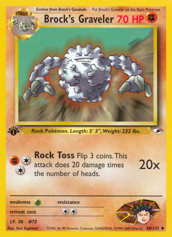 Pokemon | Brock's Graveler (40/132) [Gym Heroes 1st Edition] | The Nerd Mechant