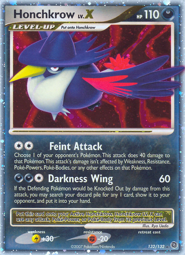 Pokemon | Honchkrow LV.X (132/132) [Diamond & Pearl: Secret Wonders] | The Nerd Merchant