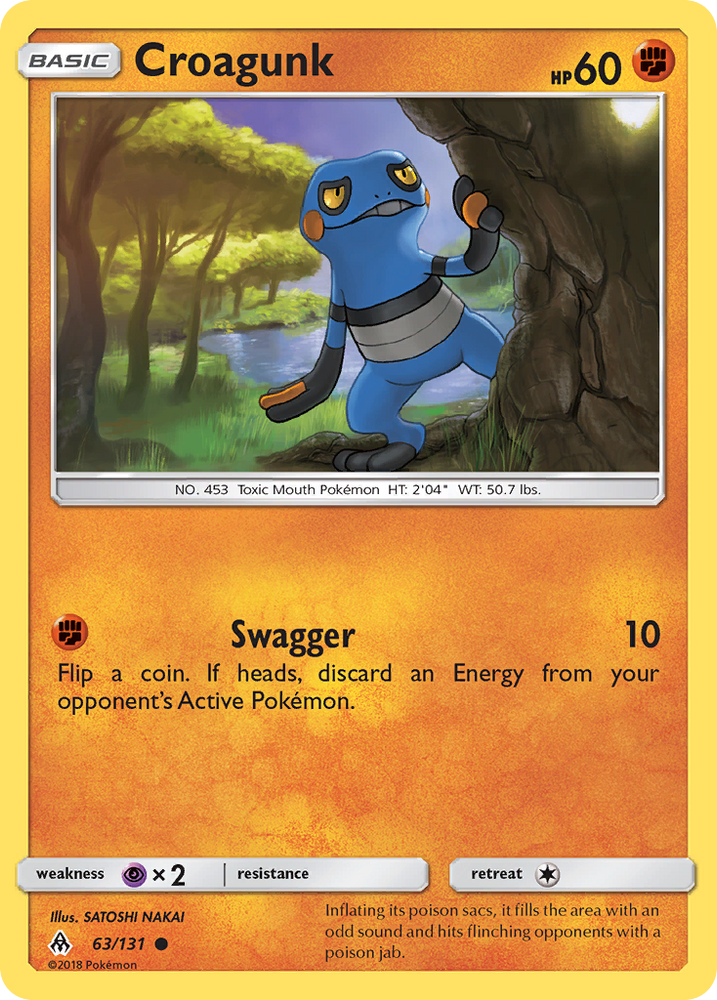 Pokemon | Croagunk (63/131) [Sun & Moon: Forbidden Light] | The Nerd Merchant