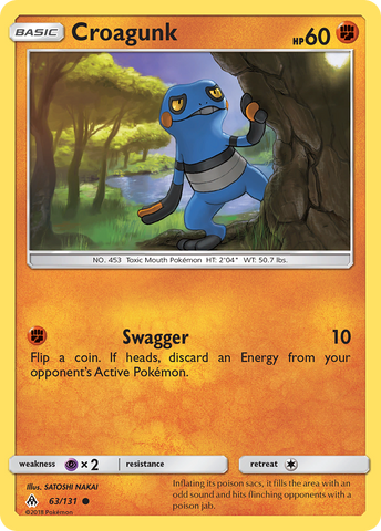 Pokemon | Croagunk (63/131) [Sun & Moon: Forbidden Light] | The Nerd Merchant