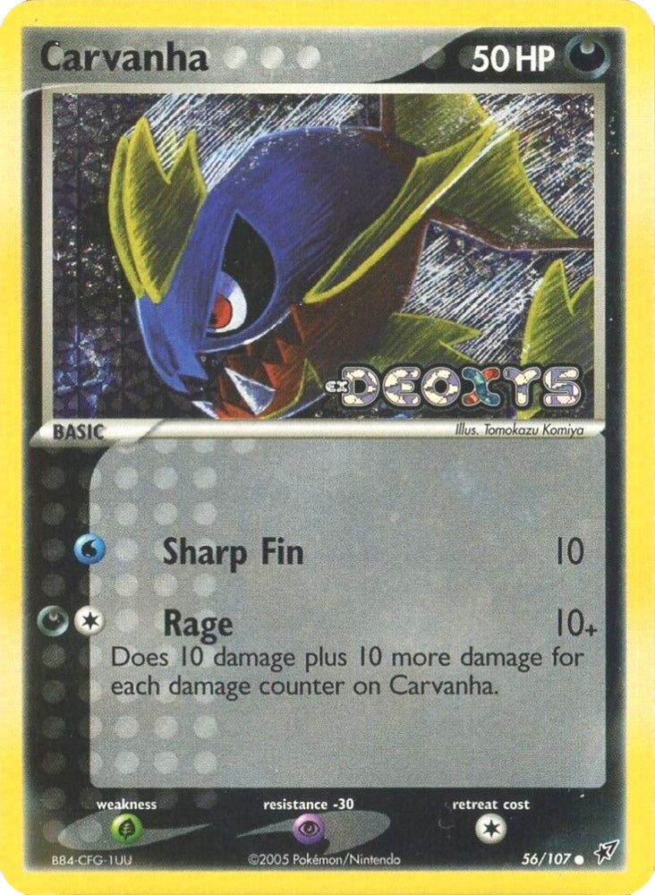 Pokemon | Carvanha (56/107) (Stamped) [EX: Deoxys] | The Nerd Merchant