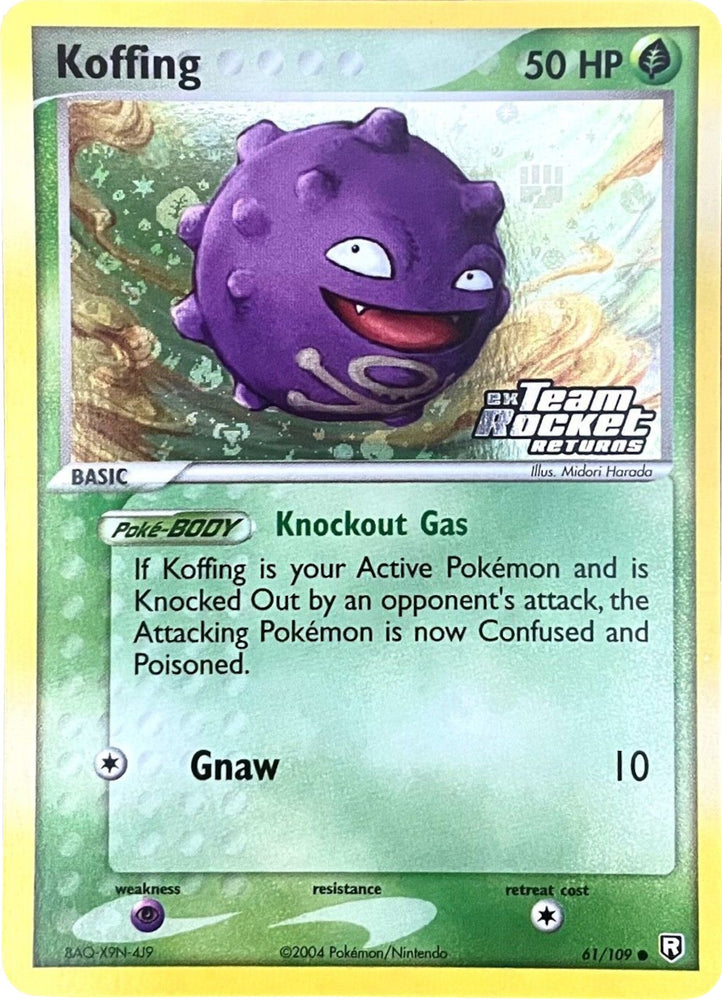 Pokemon | Koffing (61/109) (Stamped) [EX: Team Rocket Returns] | The Nerd Merchant
