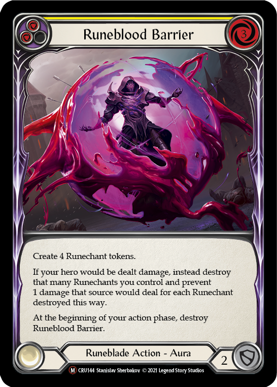 Flesh and Blood TCG | Runeblood Barrier [U-CRU144] (Crucible of War Unlimited)  Unlimited Rainbow Foil | The Nerd Merchant
