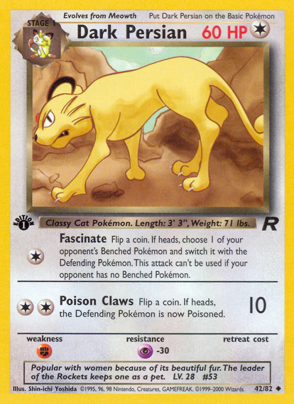 Pokemon | Dark Persian (42/82) [Team Rocket 1st Edition] | The Nerd Merchant