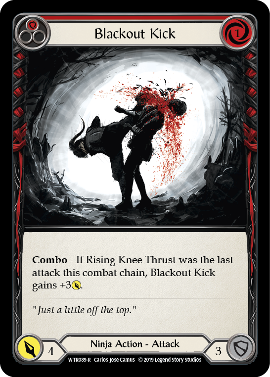 Flesh and Blood TCG | Blackout Kick (Red) [WTR089-R] (Welcome to Rathe)  Alpha Print Rainbow Foil | The Nerd Merchant