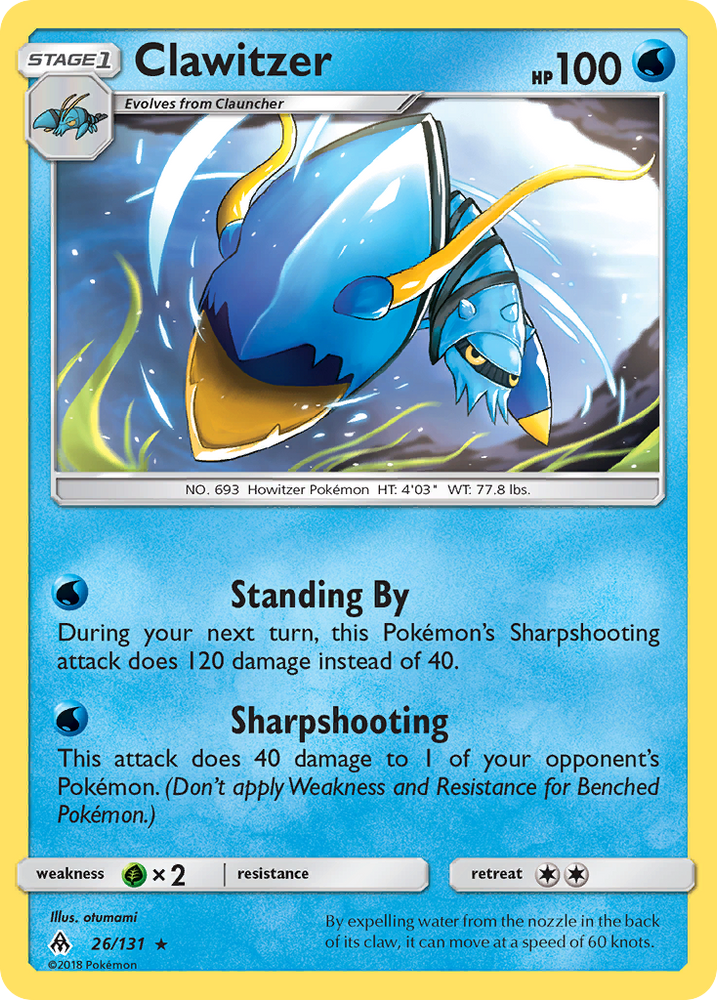 Pokemon | Clawitzer (26/131) [Sun & Moon: Forbidden Light] | The Nerd Merchant