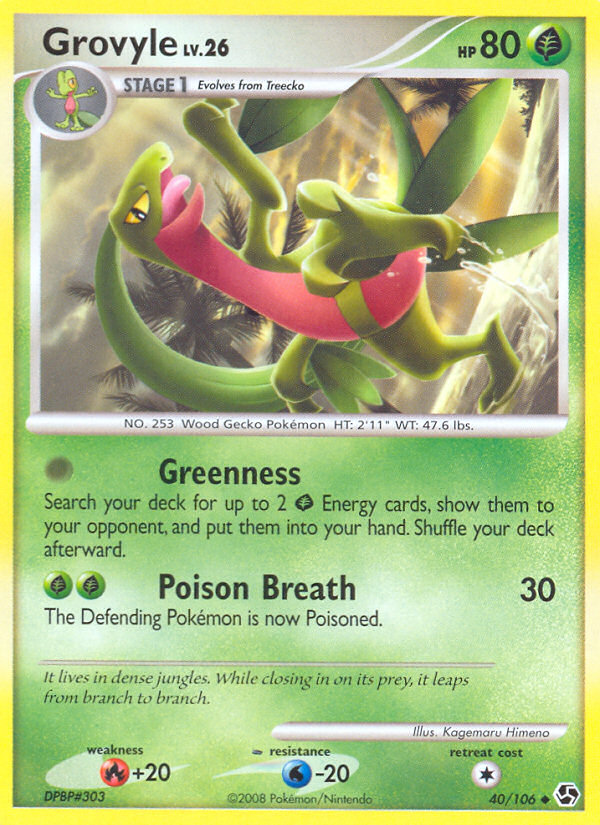Pokemon | Grovyle (40/106) [Diamond & Pearl: Great Encounters] | The Nerd Merchant