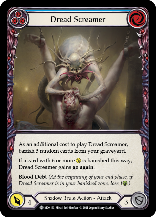 Flesh and Blood TCG | Dread Screamer (Blue) [MON143-RF] (Monarch)  1st Edition Rainbow Foil | The Nerd Merchant