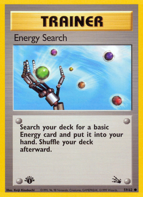 Pokemon | Energy Search (59/62) [Fossil 1st Edition] | The Nerd Merchant