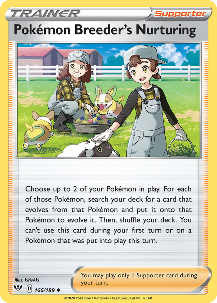 Pokemon | Pokemon Breeder's Nurturing (166/189) [Sword & Shield: Darkness Ablaze] | The Nerd Merchant