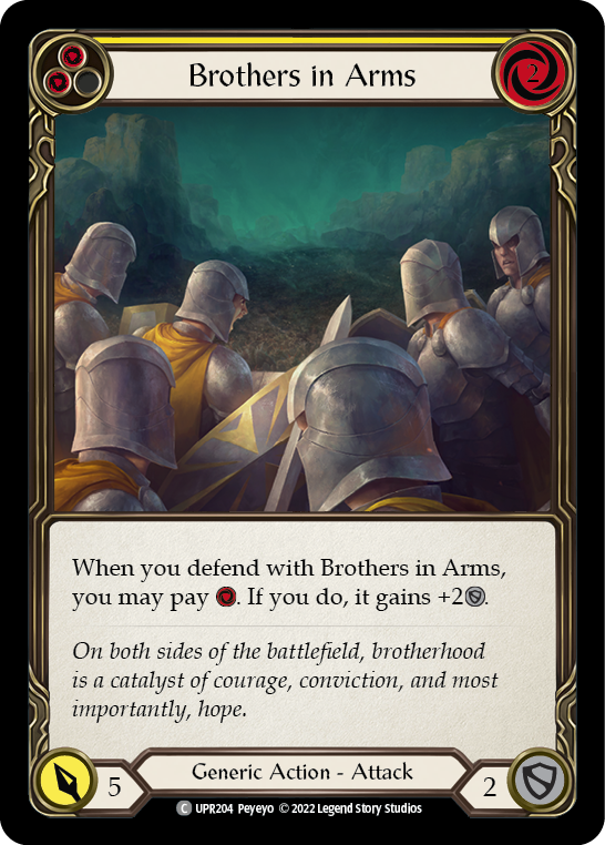 Flesh and Blood TCG | Brothers in Arms (Yellow) [UPR204] (Uprising)  Rainbow Foil | The Nerd Merchant