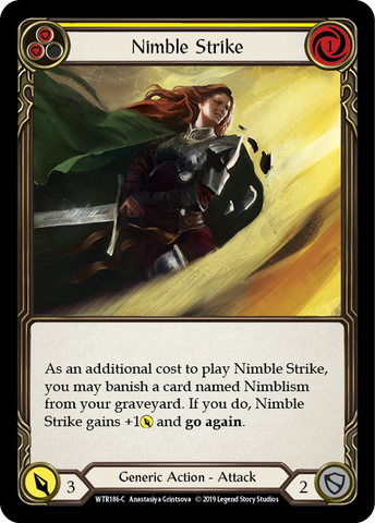 Flesh and Blood TCG | Nimble Strike (Yellow) [WTR186-C] (Welcome to Rathe)  Alpha Print Normal | The Nerd Merchant