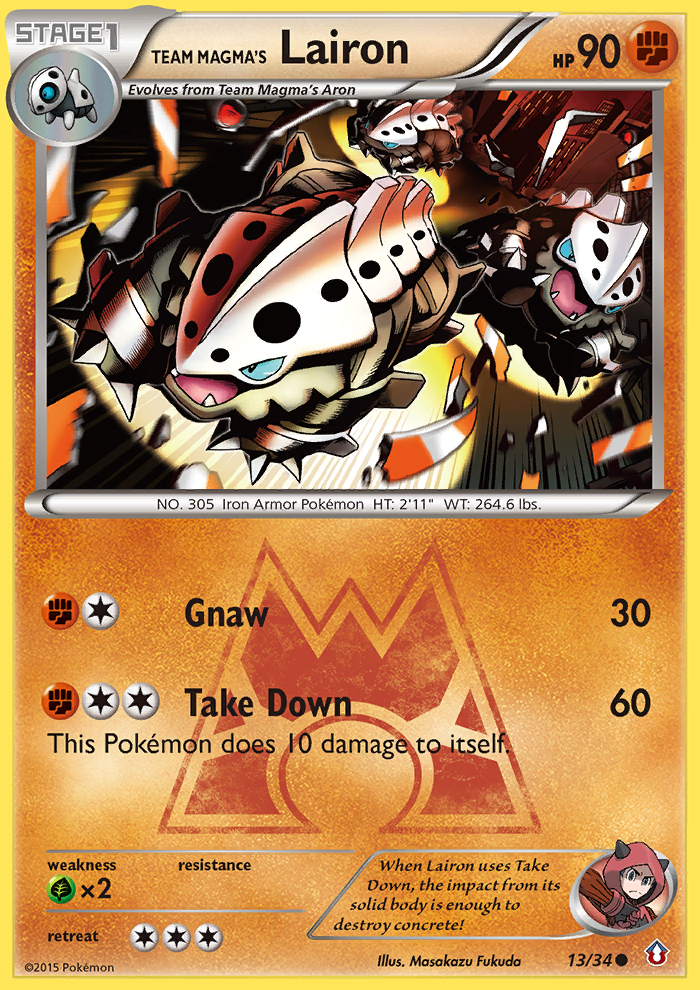 Pokemon | Team Magma's Lairon (13/34) [XY: Double Crisis] | The Nerd Merchant