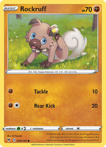 Pokemon | Rockruff (094/185) [Sword & Shield: Vivid Voltage] | The Nerd Merchant