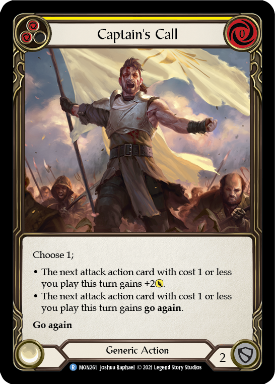 Flesh and Blood TCG | Captain's Call (Yellow) [MON261] (Monarch)  1st Edition Normal | The Nerd Merchant