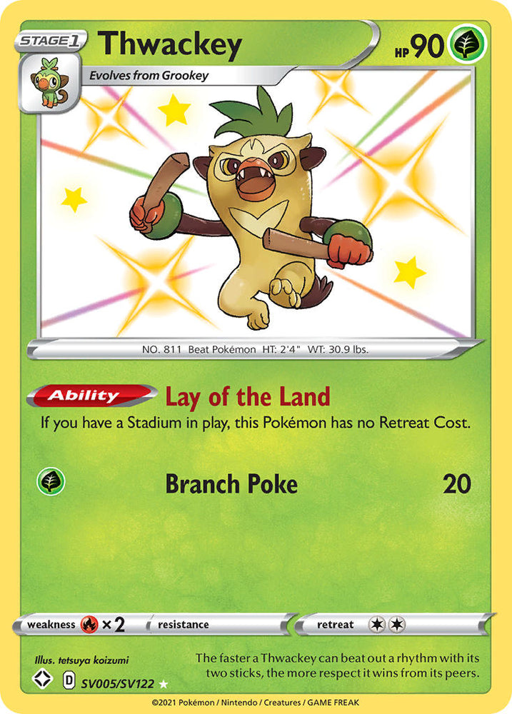 Pokemon | Thwackey (SV005/SV122) [Sword & Shield: Shining Fates] | The Nerd Merchant