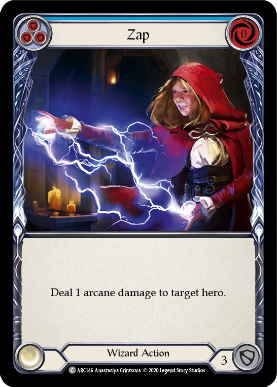 Flesh and Blood TCG | Zap (Blue) [U-ARC146] (Arcane Rising Unlimited)  Unlimited Rainbow Foil | The Nerd Merchant