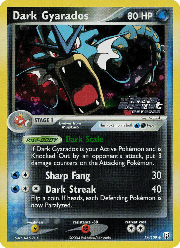 Pokemon | Dark Gyarados (36/109) (Stamped) [EX: Team Rocket Returns] | The Nerd Merchant