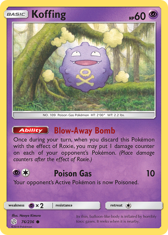 Pokemon| Koffing (76/236) [Sun & Moon: Cosmic Eclipse] | The Nerd Merchant