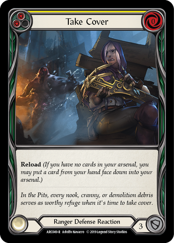 Flesh and Blood TCG | Take Cover (Yellow) [ARC049-R] (Arcane Rising)  1st Edition Normal | The Nerd Merchant