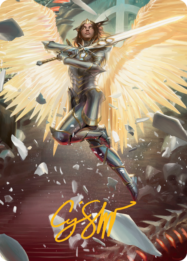Magic | Archangel Elspeth Art Card (Gold-Stamped Signature) [March of the Machine Art Series] | The Nerd Merchant