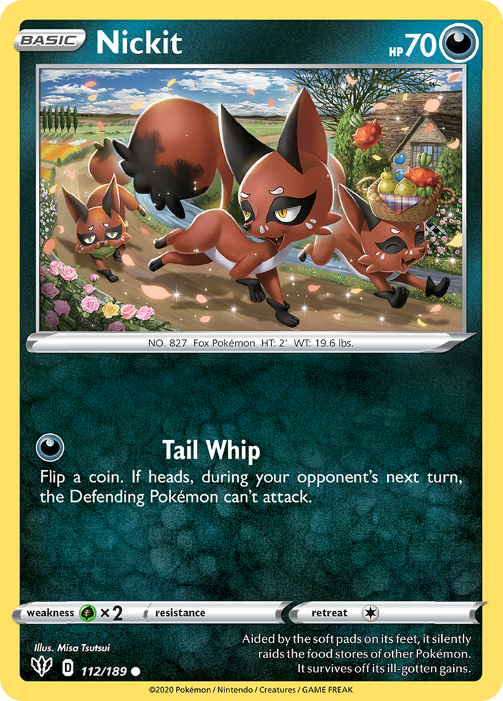 Pokemon | Nickit (112/189) [Sword & Shield: Darkness Ablaze] | The Nerd Merchant