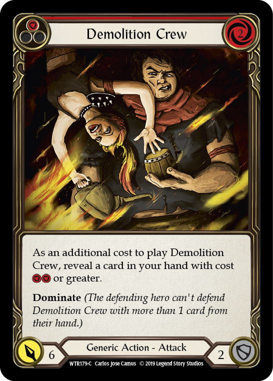 Flesh and Blood TCG | Demolition Crew (Red) [WTR179-C] (Welcome to Rathe)  Alpha Print Normal | The Nerd Merchant
