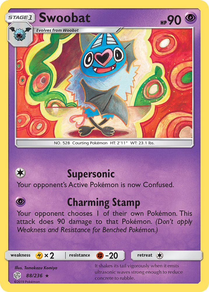 Pokemon| Swoobat (88/236) [Sun & Moon: Cosmic Eclipse] | The Nerd Merchant