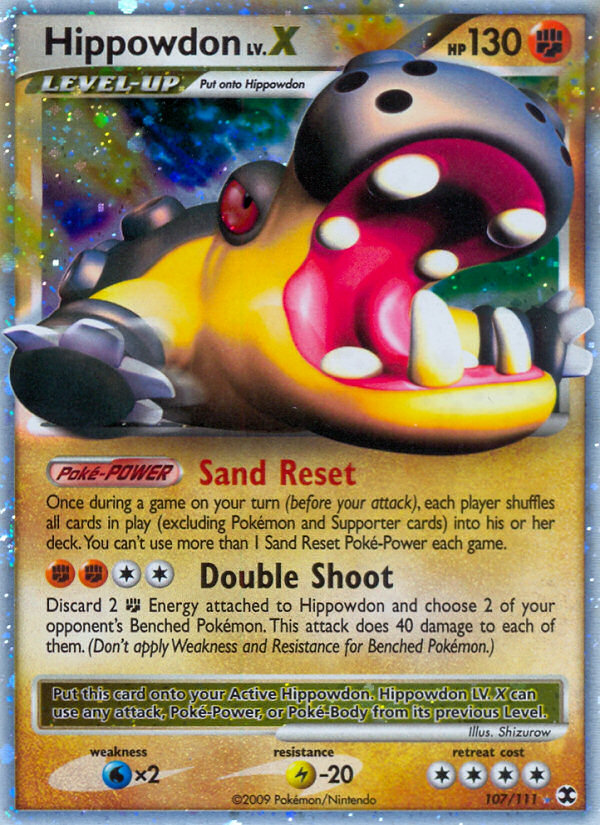 Pokemon | Hippowdon LV.X (107/111) [Platinum: Rising Rivals] | The Nerd Merchant