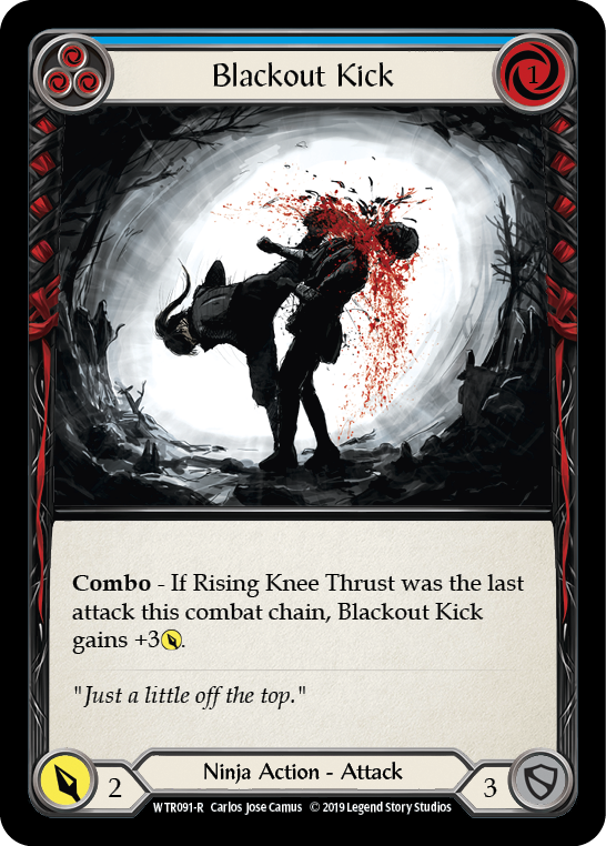 Flesh and Blood TCG | Blackout Kick (Blue) [WTR091-R] (Welcome to Rathe)  Alpha Print Normal | The Nerd Merchant