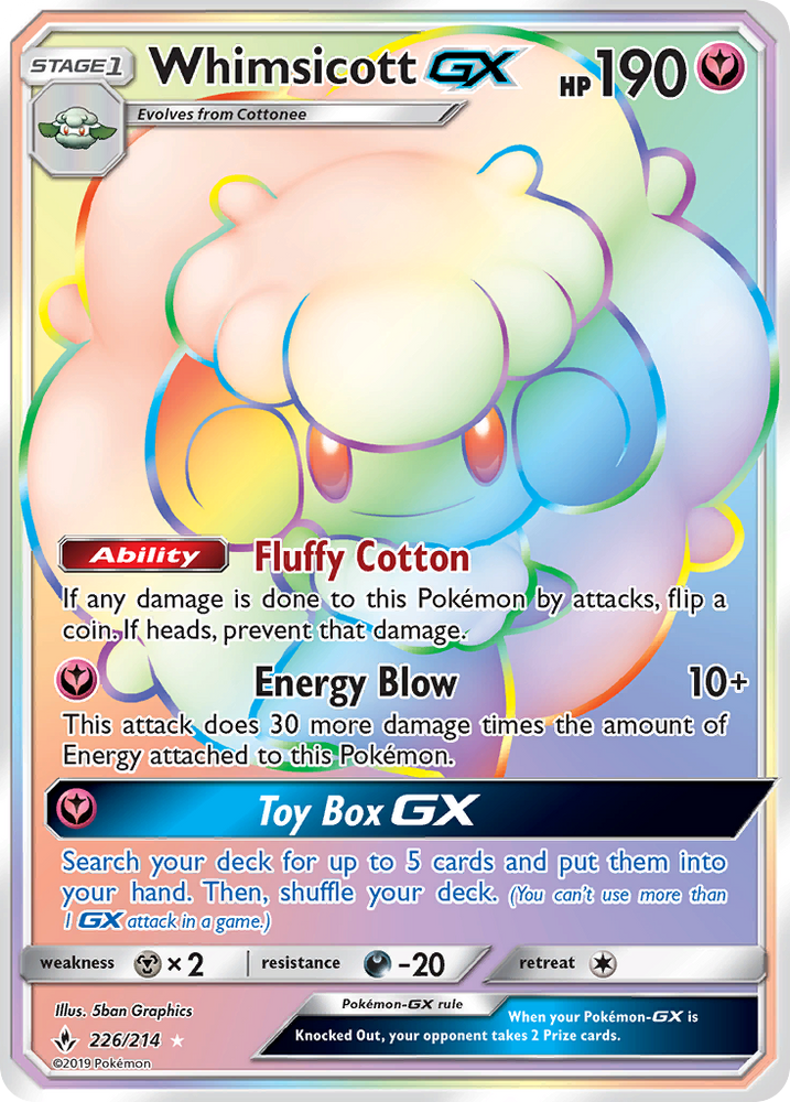 Pokemon | Whimsicott GX (226/214) [Sun & Moon: Unbroken Bonds] | The Nerd Merchant