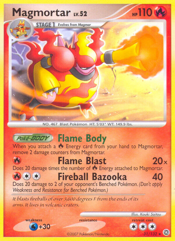 Pokemon | Magmortar (31/132) (Theme Deck Exclusive) [Diamond & Pearl: Secret Wonders] | The Nerd Merchant