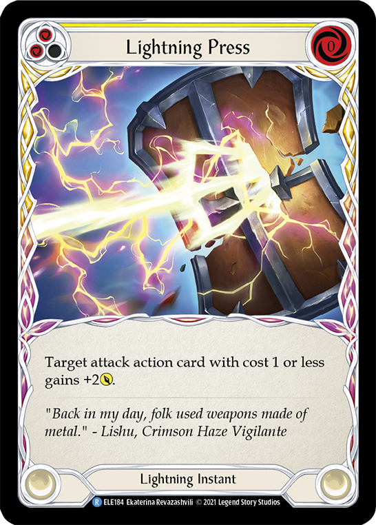 Flesh and Blood TCG | Lightning Press (Yellow) [ELE184] (Tales of Aria)  1st Edition Normal | The Nerd Merchant