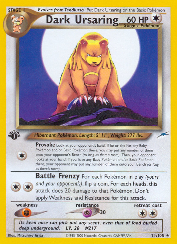 Pokemon | Dark Ursaring (21/105) [Neo Destiny 1st Edition] | The Nerd Merchant