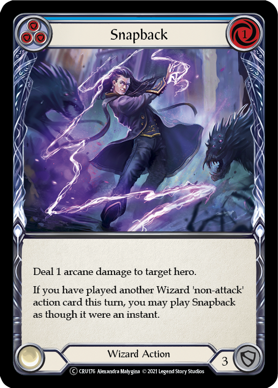 Flesh and Blood TCG | Snapback (Blue) [U-CRU176] (Crucible of War Unlimited)  Unlimited Rainbow Foil | The Nerd Merchant