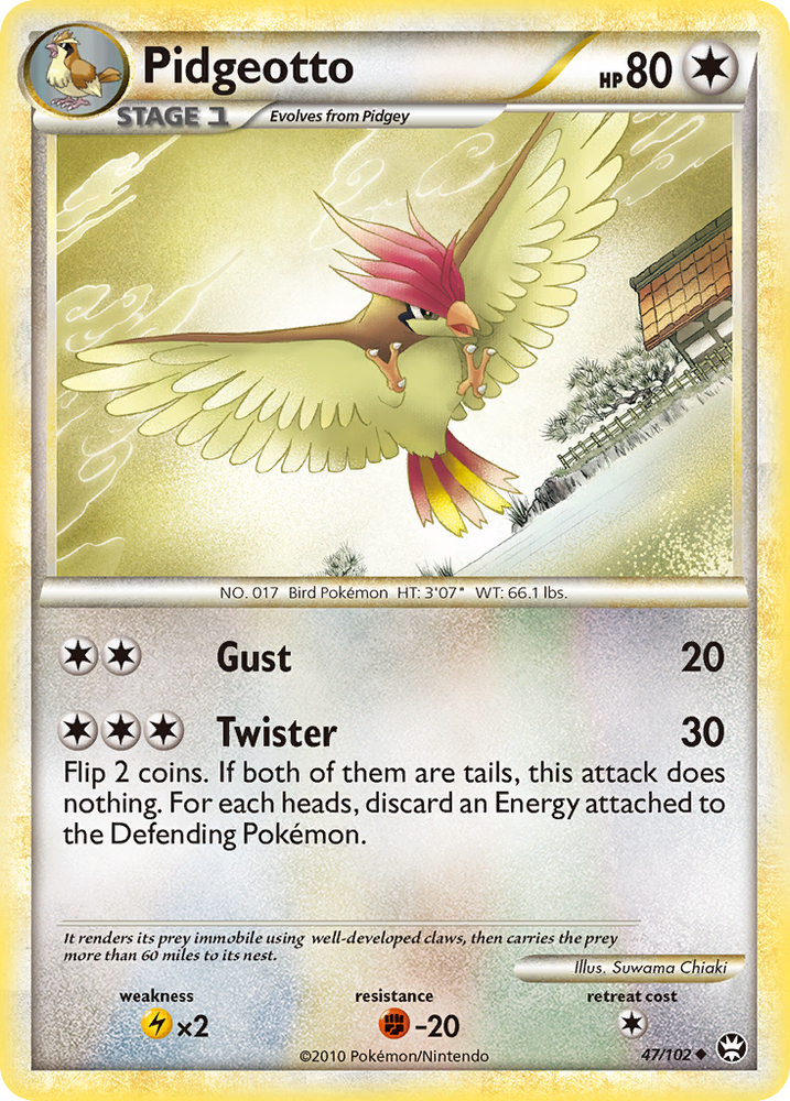 Pokemon | Pidgeotto (47/102) [HeartGold & SoulSilver: Triumphant] | The Nerd Merchant
