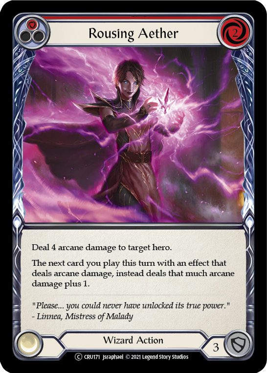 Flesh and Blood TCG | Rousing Aether (Red) [U-CRU171] (Crucible of War Unlimited)  Unlimited Rainbow Foil | The Nerd Merchant