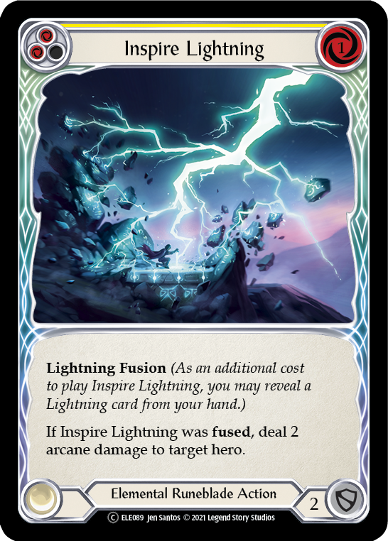 Flesh and Blood TCG | Inspire Lightning (Yellow) [U-ELE089] (Tales of Aria Unlimited)  Unlimited Rainbow Foil | The Nerd Merchant
