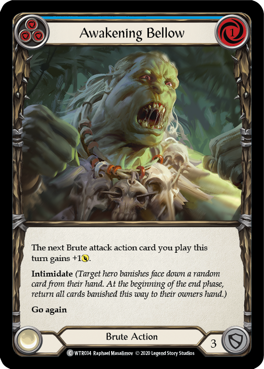 Flesh and Blood TCG | Awakening Bellow (Blue) [U-WTR034] (Welcome to Rathe Unlimited)  Unlimited Rainbow Foil | The Nerd Merchant