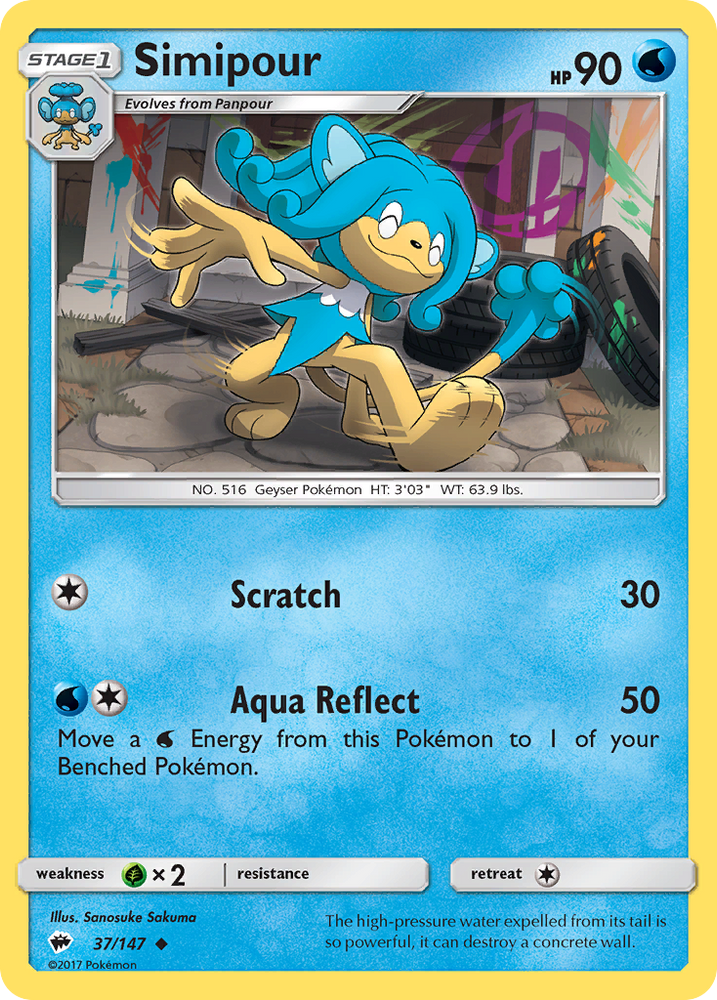 Pokemon | Simipour (37/147) [Sun & Moon: Burning Shadows] | The Nerd Merchant
