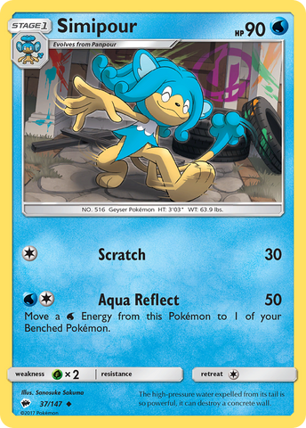 Pokemon | Simipour (37/147) [Sun & Moon: Burning Shadows] | The Nerd Merchant