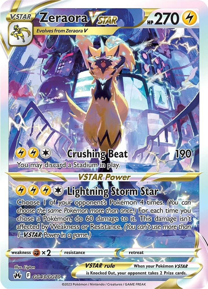 Pokemon | Zeraora VSTAR (GG43/GG70) [Sword & Shield: Crown Zenith] | The Nerd Merchant