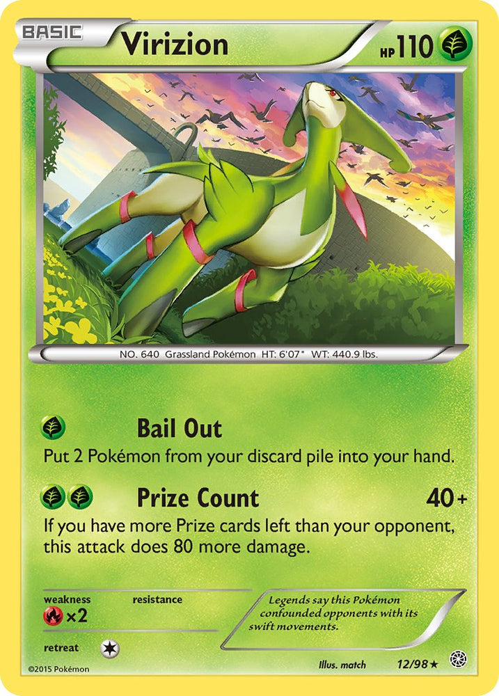 Pokemon | Virizion (12/98) (Theme Deck Exclusive) [XY: Ancient Origins] | The Nerd Merchant