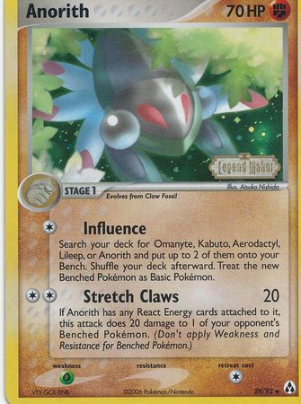 Pokemon | Anorith (29/92) (Stamped) [EX: Legend Maker] | The Nerd Merchant