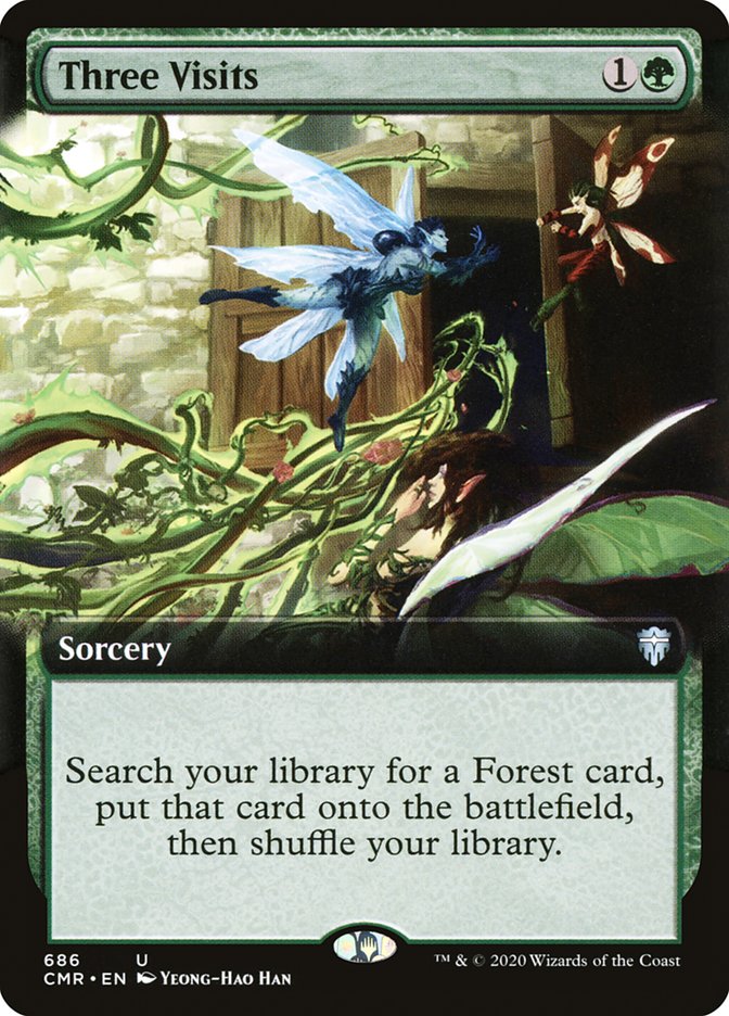 Magic | Three Visits (Extended Art) [Commander Legends] | The Nerd Merchant