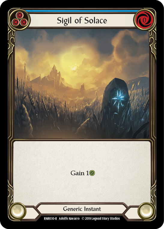 Flesh and Blood TCG | Sigil of Solace (Blue) [RNR030-R] (Rhinar Hero Deck)  1st Edition Normal | The Nerd Merchant